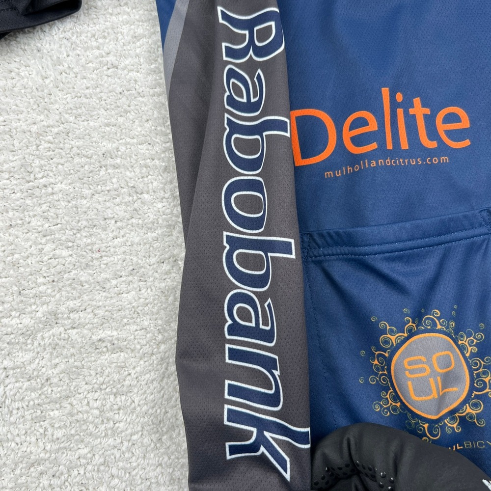 Squadra Mens Premier Cycling Jersey Large Blue Grey Full Zip Dayka Hackett 1246 - Picture 7 of 10